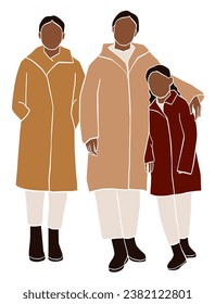 Abstract happy christmas family illustration. Vector illustration.