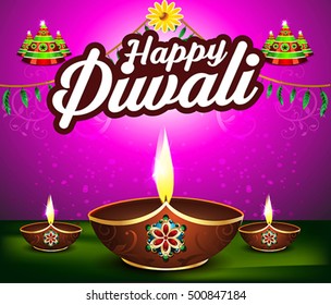 abstract happy diwali background with cracker