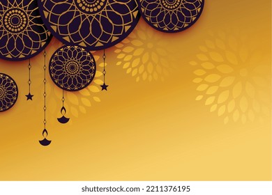 abstract happy diwali background with text space 