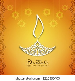 Abstract Happy Diwali beautiful bright yellow background design