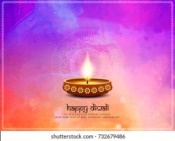 Abstract Happy Diwali colorful religious background