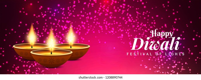 Abstract Happy Diwali festival banner design