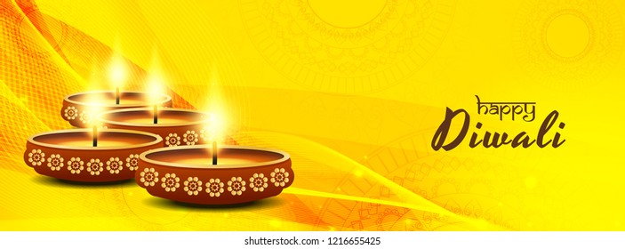 Abstract Happy Diwali festival banner design