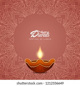Abstract Happy Diwali Indian festival background design vector