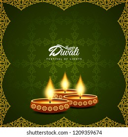 Abstract Happy Diwali religious background design vector