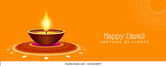 Abstract Happy Diwali religious banner template