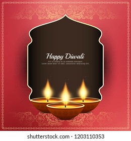 Abstract Happy Diwali religious greeting background