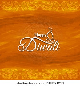 Abstract Happy Diwali text design decorative background