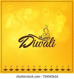 Abstract Happy Diwali text design background