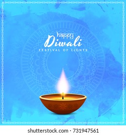 Abstract Happy Diwali vector watercolor background