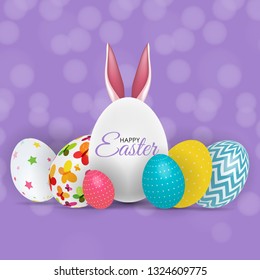 Abstract Happy Easter Template Holiday Background Vector Illustration EPS10