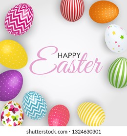 Abstract Happy Easter Template Holiday Background Vector Illustration EPS10