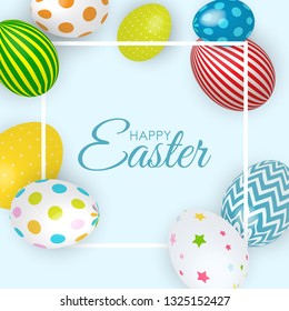 Abstract Happy Easter Template Holiday Background Vector Illustration EPS10