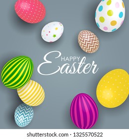 Abstract Happy Easter Template Holiday Background Vector Illustration EPS10