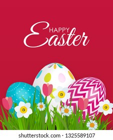 Abstract Happy Easter Template Holiday Background Vector Illustration EPS10