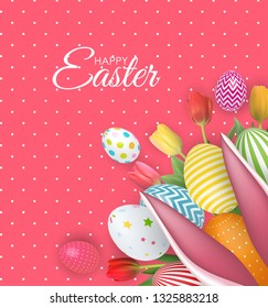 Abstract Happy Easter Template Holiday Background Vector Illustration EPS10