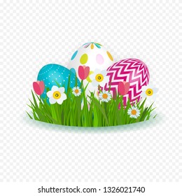 Abstract Happy Easter Template Holiday on Trasparent Background Vector Illustration EPS10