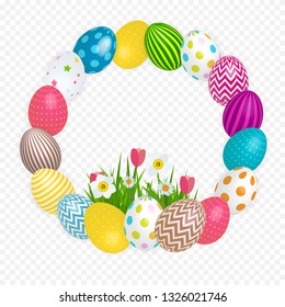 Abstract Happy Easter Template Holiday on Trasparent Background Vector Illustration EPS10