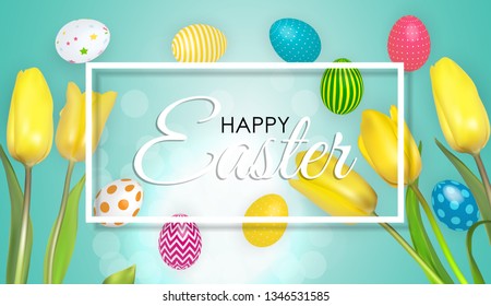 Abstract Happy Easter Template Holiday Background Vector Illustration EPS10
