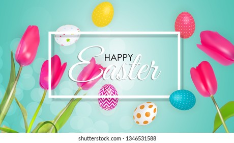 Abstract Happy Easter Template Holiday Background Vector Illustration EPS10
