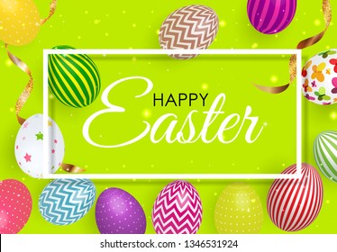 Abstract Happy Easter Template Holiday Background Vector Illustration EPS10