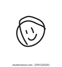 abstract happy face black in a background white ideal for icons 