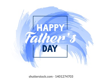 abstract happy fathers day blue ink background