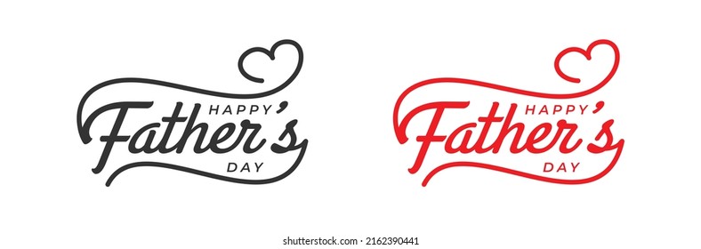 Abstract Happy Father's Day handwritten logo design, father's love, love vector logo