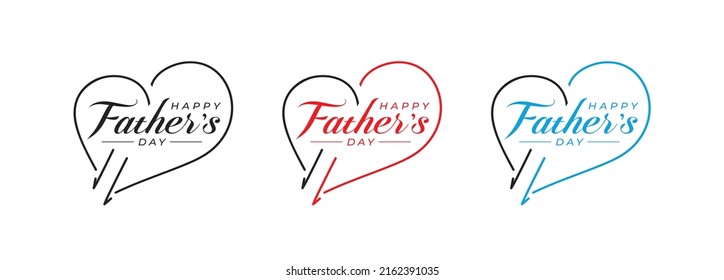 Abstract Happy Father's Day handwritten logo design, father's day, love for father, vector logo