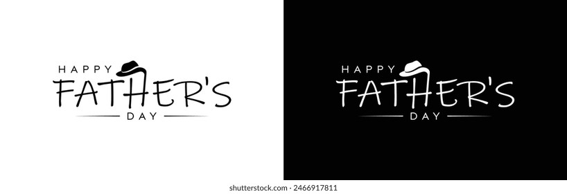 Abstract Happy Father's Day logo, simple logo design, father's day, hat vector logo