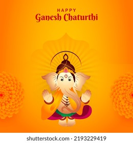 Abstract happy ganesh chaturthi indian festival celebration background