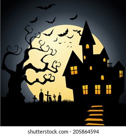 abstract happy halloween background with special objects