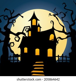 abstract happy halloween background with special objects
