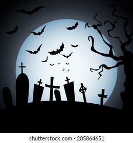 abstract happy halloween background with special objects