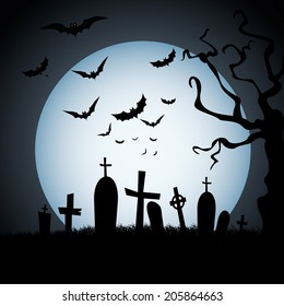 abstract happy halloween background with special objects