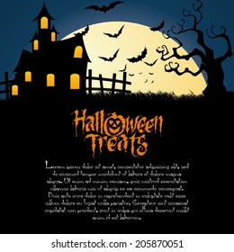 abstract happy halloween background with special objects