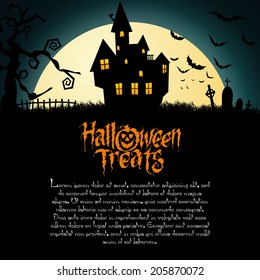 abstract happy halloween background with special objects