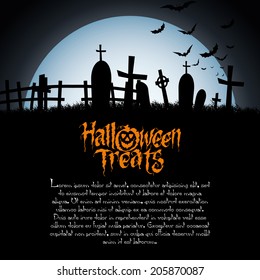 abstract happy halloween background with special objects
