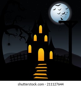 abstract happy halloween background with special objects