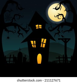 abstract happy halloween background with special objects