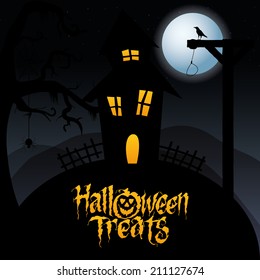 abstract happy halloween background with special objects