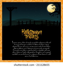 abstract happy halloween background with special objects