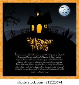 abstract happy halloween background with special objects