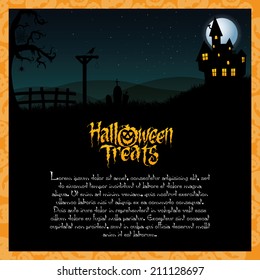 abstract happy halloween background with special objects
