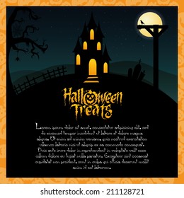 abstract happy halloween background with special objects