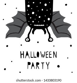 Abstract happy halloween pattern background. Modern childish paper cut halloween art for design card, halloween party invitation, menu, autumn holiday shop sale, bag print, t shirt etc.