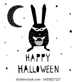 Abstract happy halloween pattern background. Modern childish paper cut halloween art for design card, halloween party invitation, menu, autumn holiday shop sale, bag print, t shirt etc.