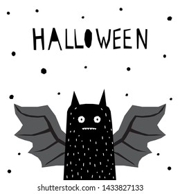 Abstract happy halloween pattern background. Modern childish paper cut halloween art for design card, halloween party invitation, menu, autumn holiday shop sale, bag print, t shirt etc.
