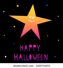 Abstract happy halloween pattern background. Modern childish paper cut halloween art for design card, halloween party invitation, menu, autumn holiday shop sale, bag print, t shirt etc.