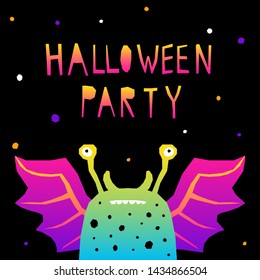 Abstract happy halloween pattern background. Modern childish paper cut halloween art for design card, halloween party invitation, menu, autumn holiday shop sale, bag print, t shirt etc.